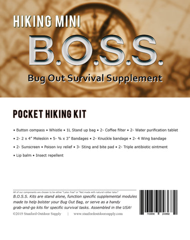 Hiking Mini B.O.S.S.- Pocket Hiking Survival Kit – Stanford